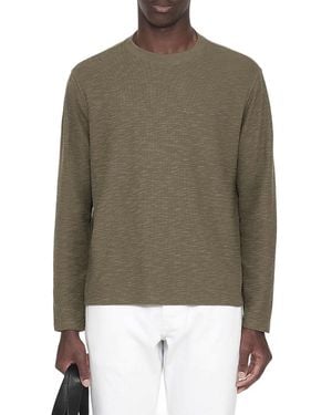 AllSaints Abel Cotton Long Sleeve Tee - Green