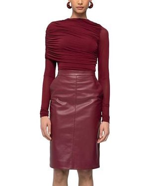 Ronny Kobo Dorian Leather Skirt - Red