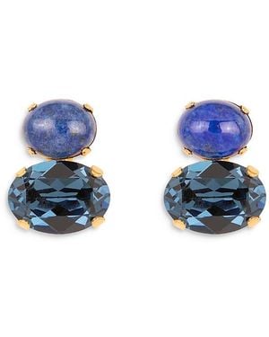 Jennifer Behr Yvette Gemstone & Crystal Drop Earrings - Blue