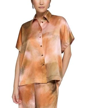 Lafayette 148 New York Oversized Silk Dolman Sleeve Top - Pink