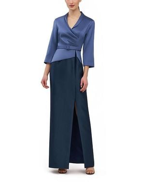 Kay Unger Annabeth Column Gown - Blue