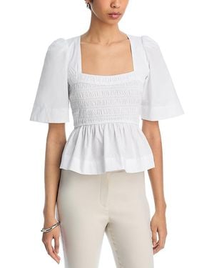 Steve Madden Orion Smocked Peplum Top - White