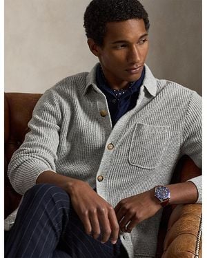 Polo Ralph Lauren Textured Cotton Cardigan Sweater - Gray
