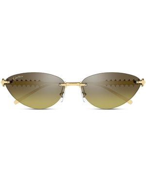 Cartier Cat Eye Sunglasses, 58Mm - Green