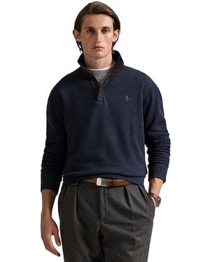 Polo Ralph Lauren Houndstooth Luxury Jersey Pullover - Blue