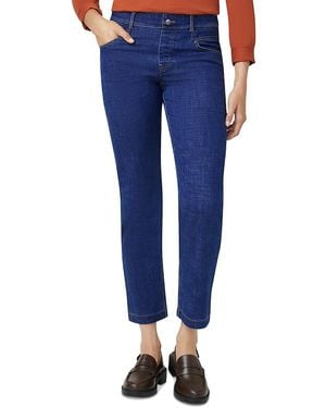 Hue Crosshatch Mid Rise Straight Jeans - Blue