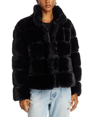 Aqua Eva Faux Fur Jacket - Black