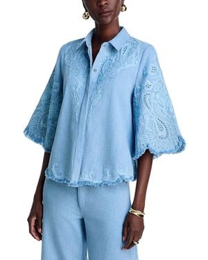 Kobi Halperin Hadley Embroidered Blouse - Blue