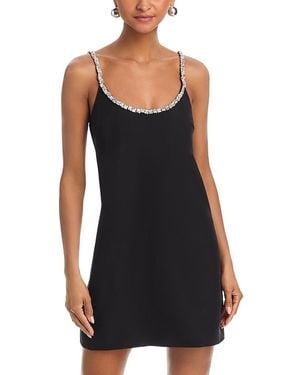 Aqua Crystal Trim Shift Dress - Black