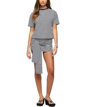 Edikted Ardeney Striped T Shirt Mini Dress - Blue