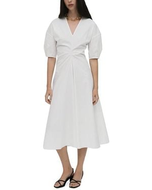 Rosetta Getty Torqued Short Sleeve Dress - White