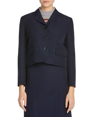 Marni Cropped Notch Collar Jacket - Blue