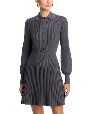 SINGLE THREAD Long Sleeve Sweater Knit Dress - Blue