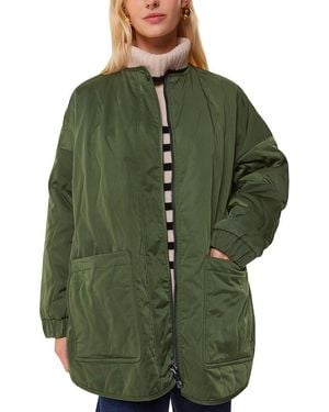 Whistles Esther Quilted Coat - Green