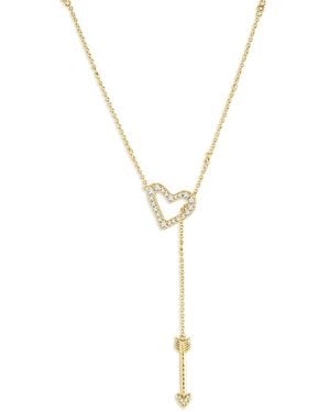 Anabel Aram Heart Lariat Necklace, 15.75 - Metallic