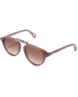 Lele Sadoughi Pearl Courtside Sunglasses, 50 Mm - Pink