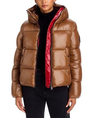 Save The Duck Biddy Hooded Puffer Jacket - Brown