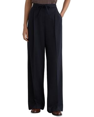 Reiss Solene Wool Blend Wide Leg Pants - Black