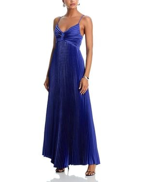 Likely Asra Pleated Satin Gown - Blue