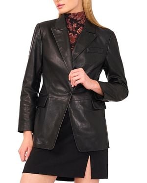 Ted Baker Leather Single Breasted Blazer - Black