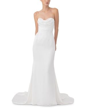 SAU LEE Rianne Satin Gown - White