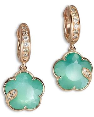 Pasquale Bruni Petit Joli Lunaire 18K Rose Lunar Garden Gem Earrings With Diamonds, 0.27 Tcw - Green