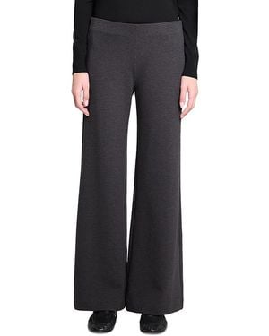 Theory Wool Blend Knit Flare Pants - Black