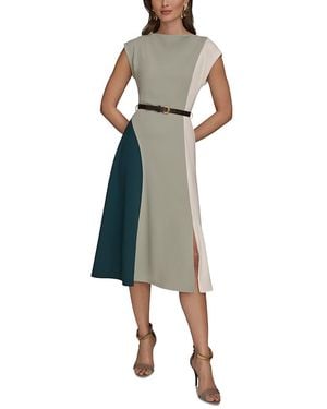 Donna Karan Colour Block A Line Dress - Blue