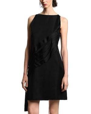 Emporio Armani Satin Fringe Mini Dress - Black