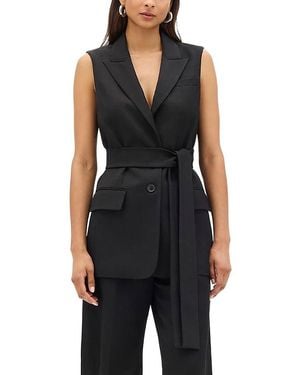 Another Tomorrow Easy Tie Vest - Black