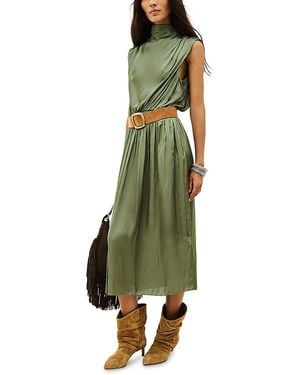 Ba&sh Celea Draped Midi Dress - Green