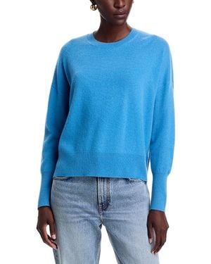 C by Bloomingdale's Cashmere Drop Shoulder Crewneck Cashmere Sweater - Blue