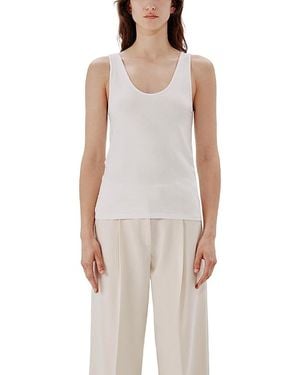 Another Tomorrow Slim Tank Top - White