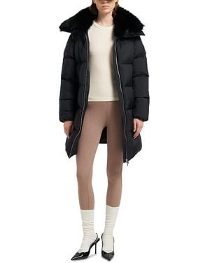Moose Knuckles Belle Dune Shearling Trim Down Coat - Black