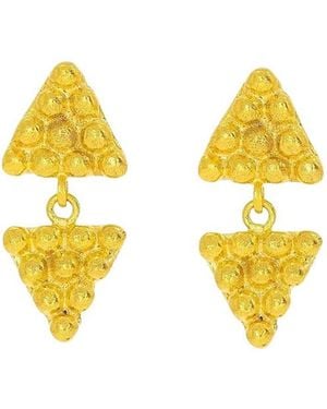 Ottoman Hands Azar Triangle Drop Earrings - Yellow