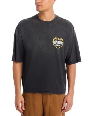 Represent Boxy Angel Border Logo Graphic Tee - Black