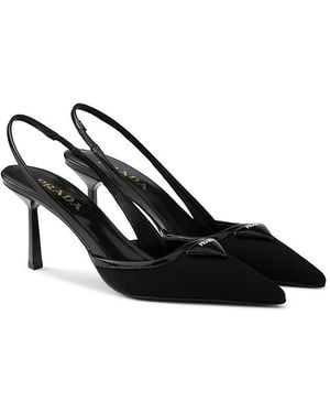 Prada Fabric Slingback Pumps - Black