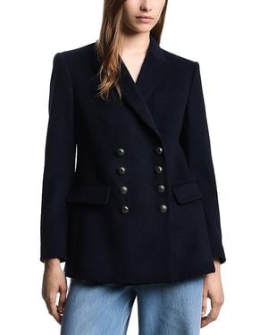 Emporio Armani Wool And Cashmere Blazer Jacket - Blue