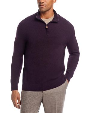 Bloomingdale's The Store At Bloomingdale's Cashmere Half - Zip Sweater - Blue