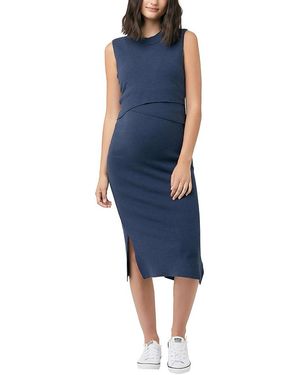 Ripe Maternity Layered Nursing Maternity Dress - Blue