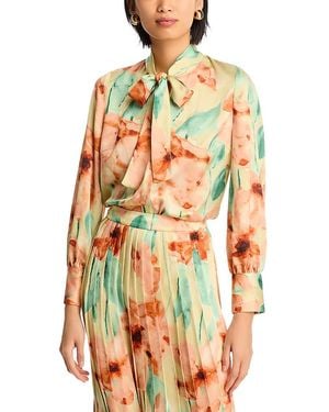 Misook Floral Print Crepe De Chine Blouse - Multicolor