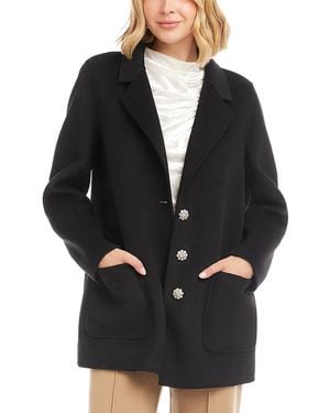 Karen Kane Oversized Brushed Blazer - Black