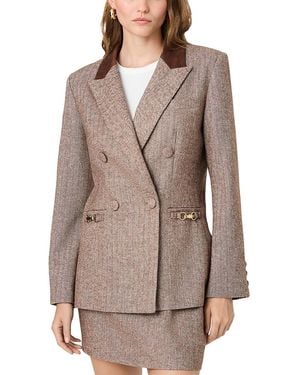 French Connection Naya Herringbone Blazer - Gray