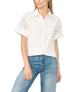 Cece Cotton Eyelet Shirt - White