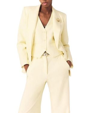 Maje Vilellow Double Breasted Suit Jacket - Natural