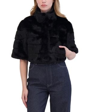 Lyla Grant Faux Fur Mink Bolero - Black