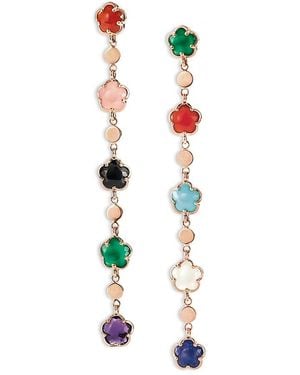 Pasquale Bruni 18K Figlia Dei Fiori Multi Stone Flower Linear Drop Earrings - White