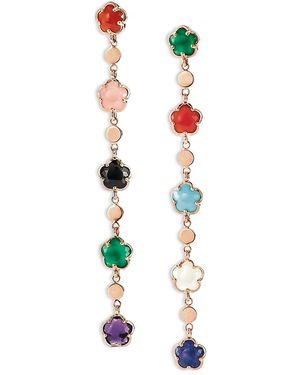 Pasquale Bruni 18K Figlia Dei Fiori Multi Stone Flower Linear Drop Earrings - White