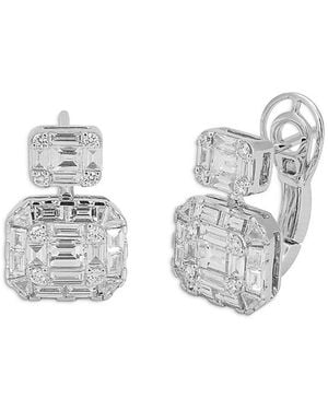 Zydo 18K Diamond Mosaic Two Element Earrings, 2.08 Tcw - White