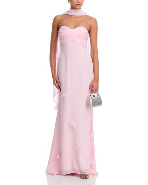 Self-Portrait Georgette Scarf Maxi Dress - Pink